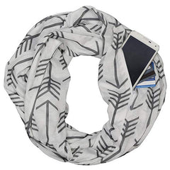 Grandwish Convertible Infinity Scarf with Pocket Pattern Infinity Scarf with Zipper Pocket All-match Fashion Women Scarves,CI005
