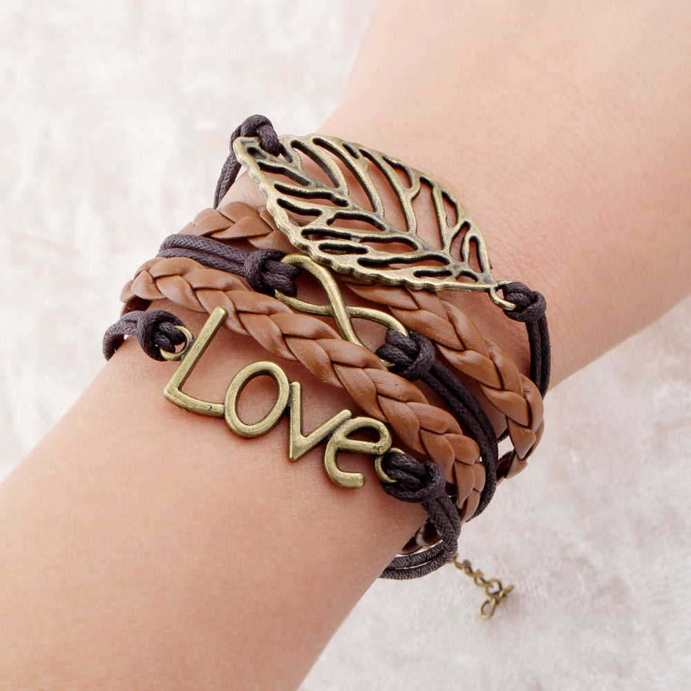new fashion jewelry infinite double leather multilayer Charm bracelet factory price for woman jewelry wholesale 249f8d9d a053 4c89 8197